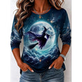 Herfst | Halloween Heks Grafisch Langsleeve T-shirt