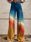 Colleen | Elegante Multicolor Retro Zigzag Broek