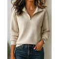 Annette | Textured Quarter-Zip Pullover