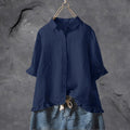Willa | Blouse met Rimpelrand en Kraag