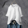 Willa | Blouse met Rimpelrand en Kraag