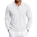 Quentin | Textured Long-Sleeve Polo Shirt