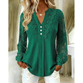 Rosetta | Blouse met Kanten Rand en Lange Mouwen