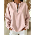 Adeline | Hoge Hals Sweatshirt met Korte Rits