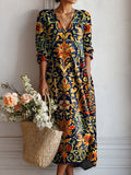 Madison | Comfortabele Bloemen Lange Mouwen Jurk