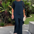 Everly | Draped Wide-Leg Trouser Set