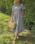 Maggie | Casual Gestreepte Midi Jurk