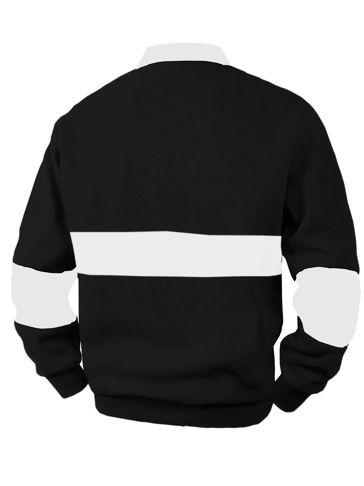 Grayson | Kleur-Block Lange Mouw Polo Shirt