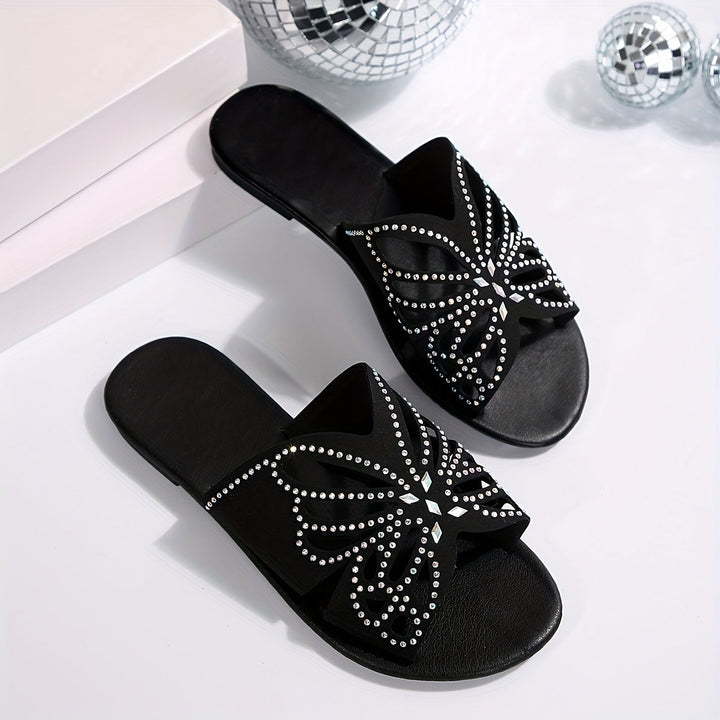 Faye | Sprankelende Vlinder Slide Sandalen