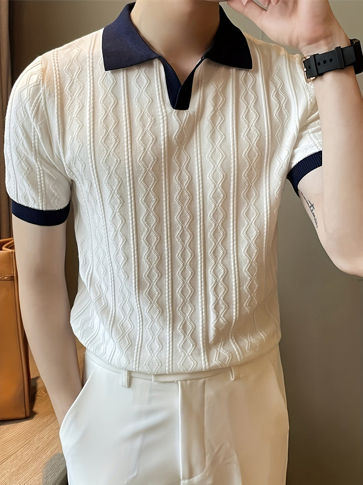 Barrett | Getextureerde Polo met Contrastkraag