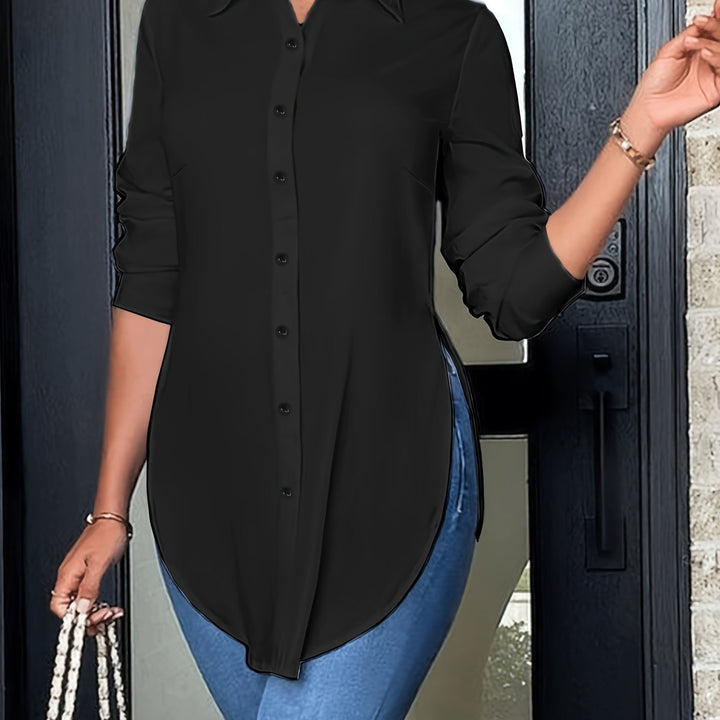 Quinn | Verfijnde Knop-Voorkant Blouse