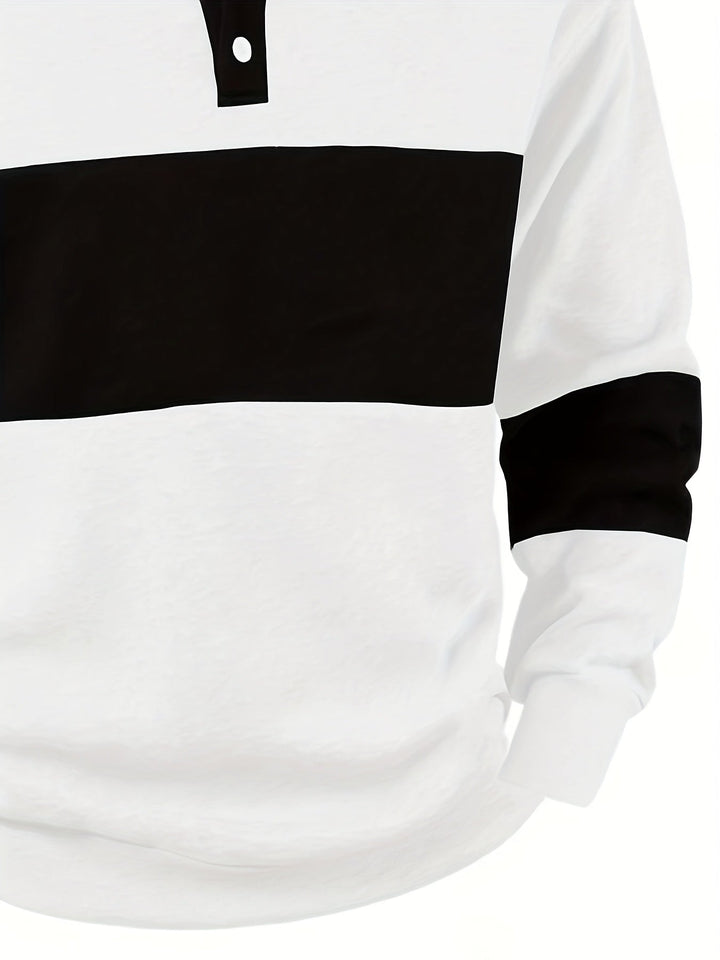 Grayson | Kleur-Block Lange Mouw Polo Shirt