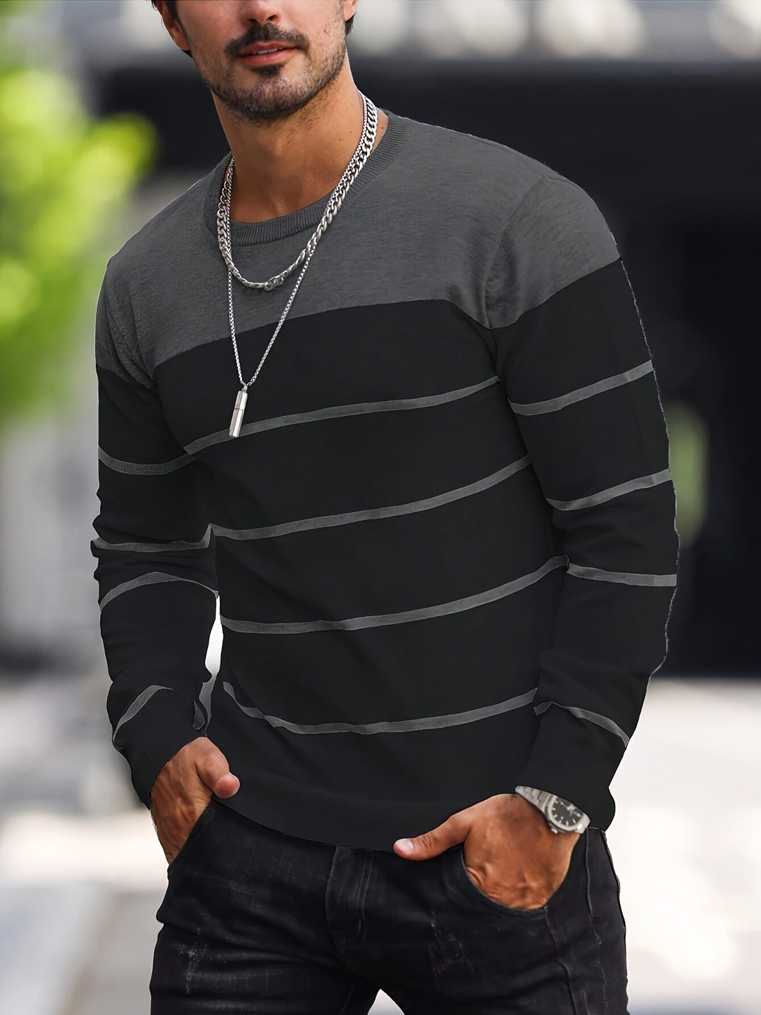 Henry | Gestreepte Crew Neck Trui