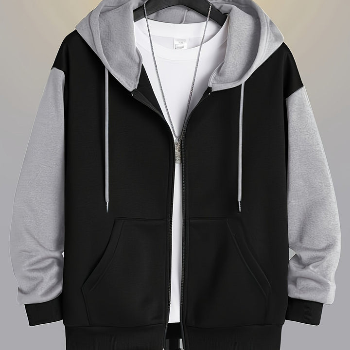 Cedric | Kleurblok Zip-Up Hoodie