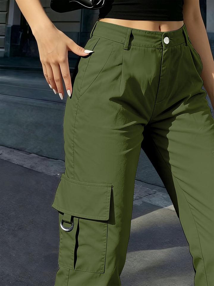 Bonnie | Hoge Taille Wijde Cargo Broek