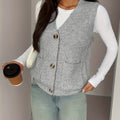 Miriam | Geknoopte V-Hals Gebreide Vest