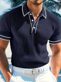 Logan | Kleurgeblocte Korte Mouwen Polo Shirt