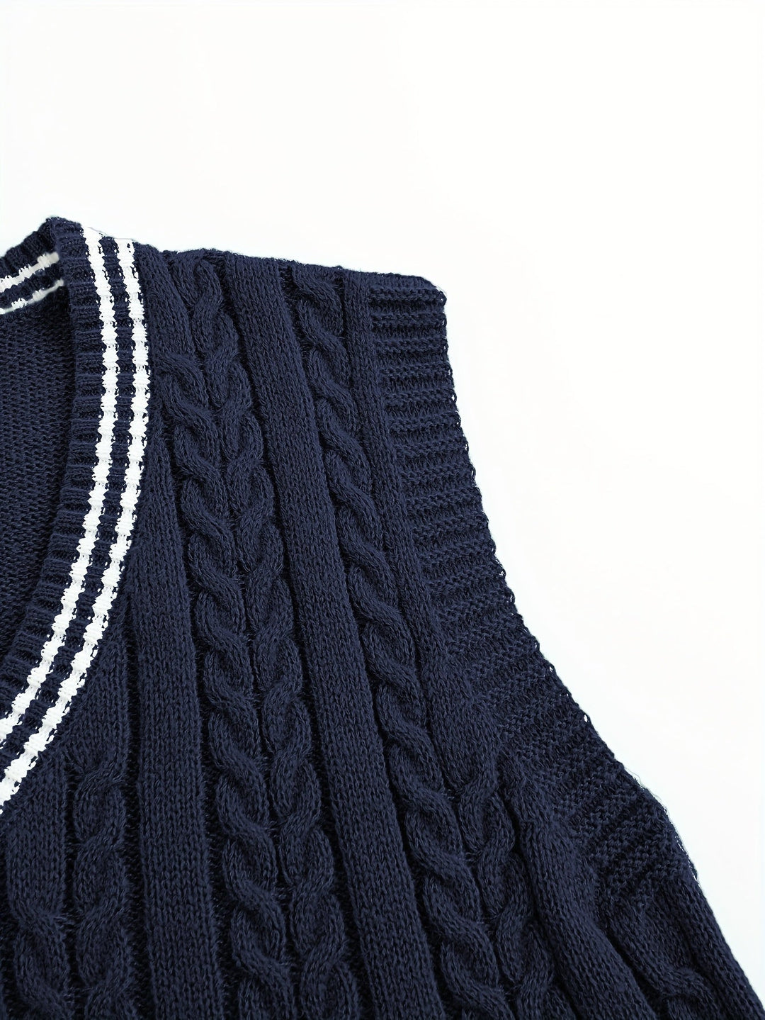 Gideon | Kabelgebreide V-Hals Sweater Vest