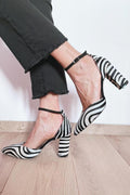 Quinn | Zebra Print Enkelschoenen met Bandje