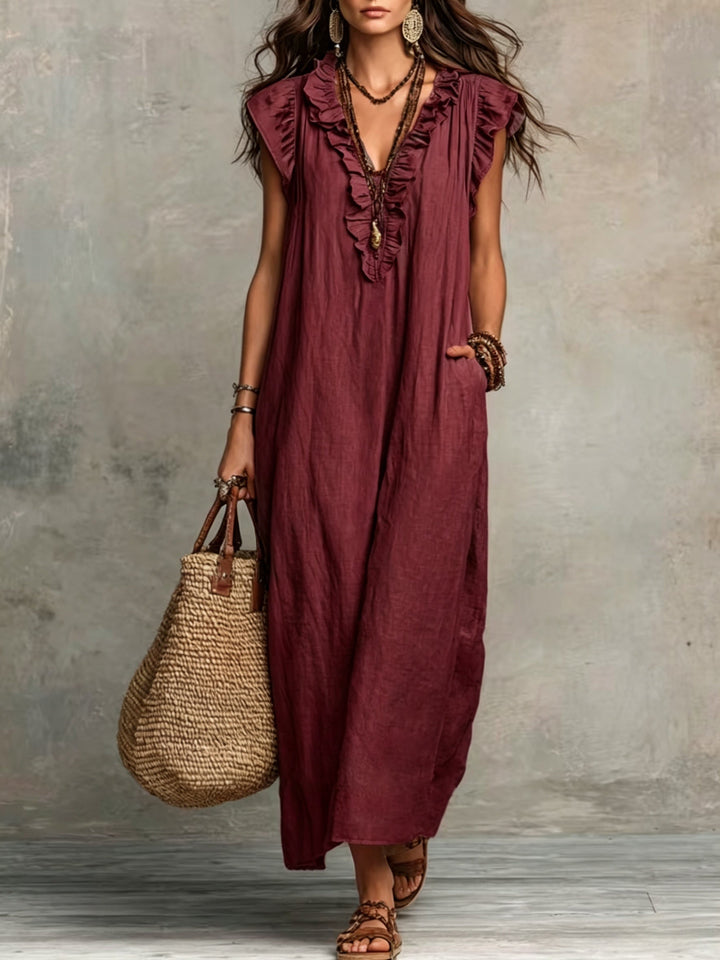 Marisol | Ruffled Bohemian Maxi Jurk