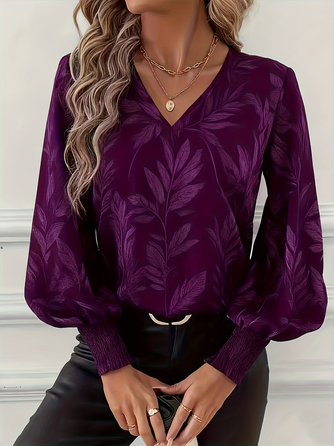 Elena | Botanische V-Hals Blouse