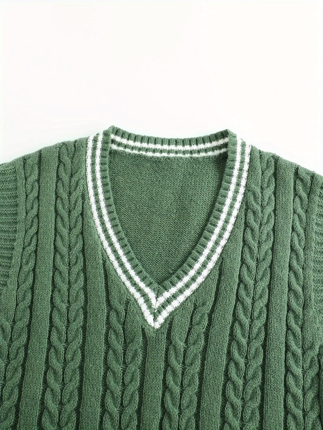 Gideon | Kabelgebreide V-Hals Sweater Vest