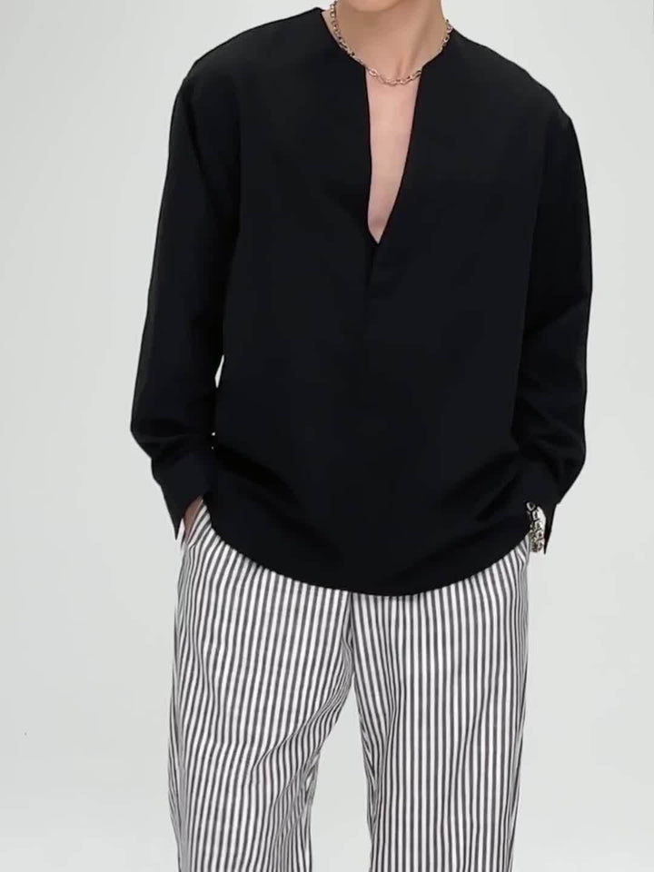 Franklin | Kraagloze V-hals Shirt