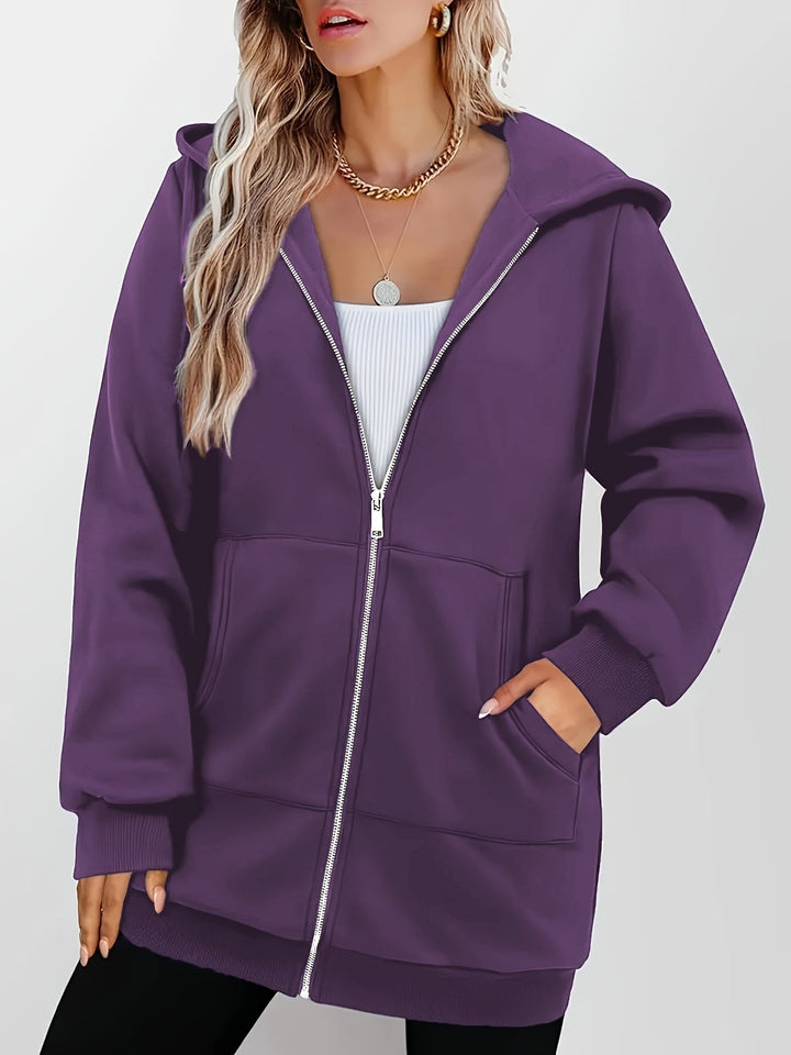 Heather | Lange Hoodie Zip Jacket