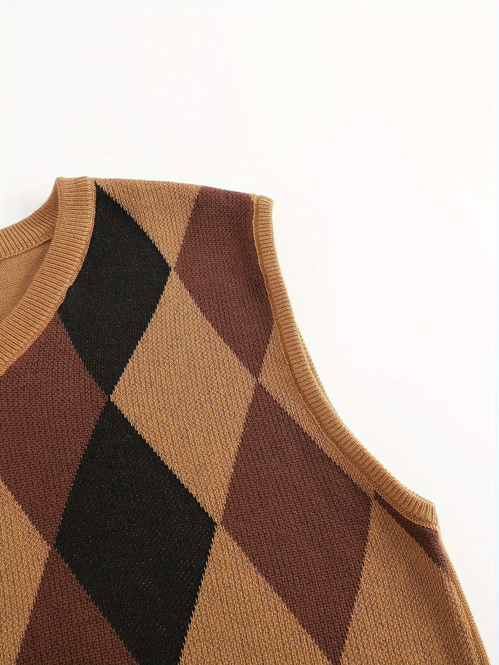 Chandler | Klassieke Argyle Trui Vest