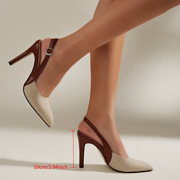 Amelie | Elegante Contrast Slingback Hakken