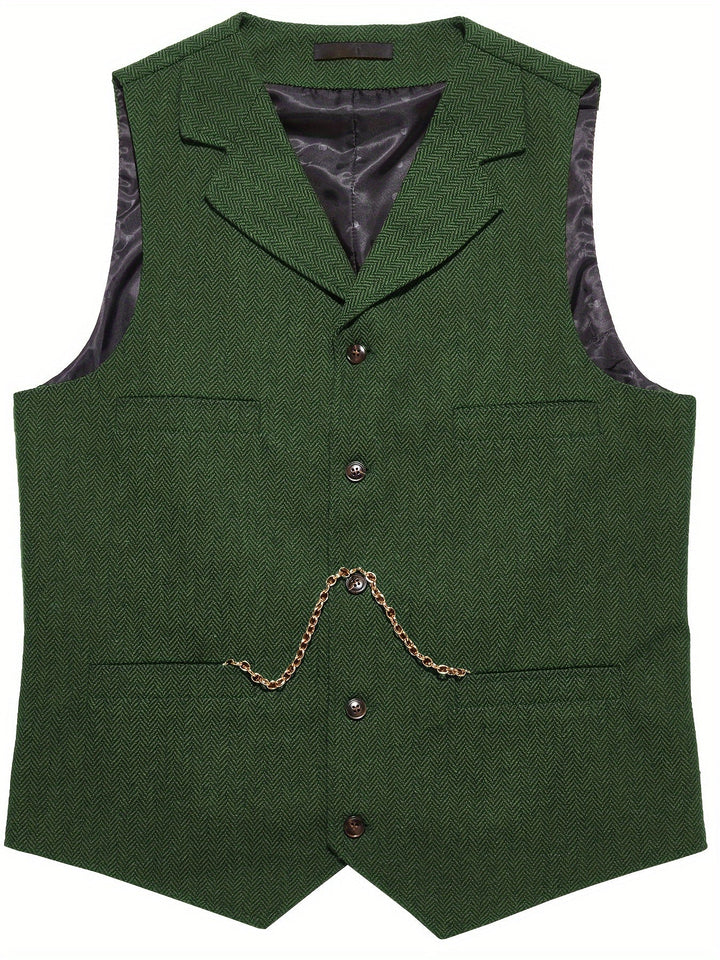 Byron | Verfijnde Haringbone Gilet
