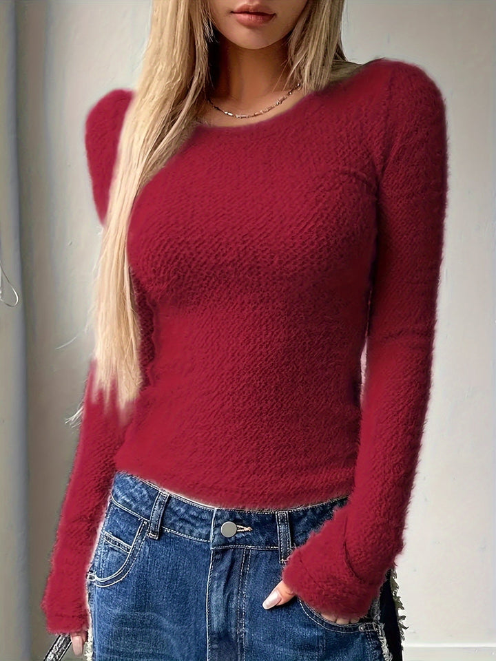Noreen | Zachte Pluche Lange Mouwen Top
