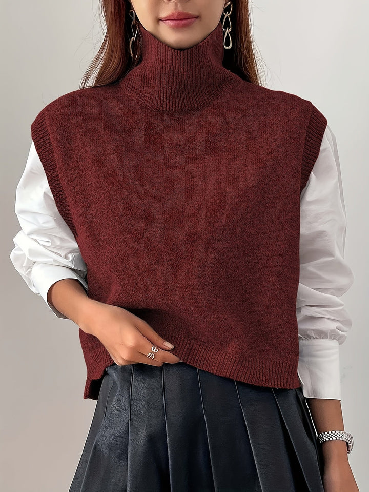 Farrah | Hoge Hals Sweater Vest