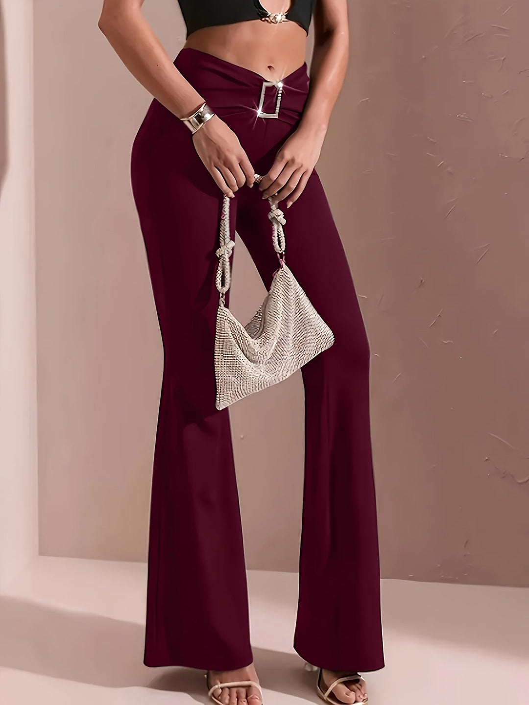 Rozemarijn | Hoge Taille Uitlopende Broek