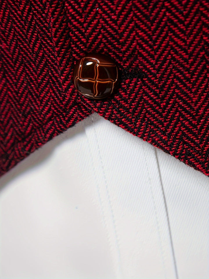 Edmund | Haringbone Effen Gilet