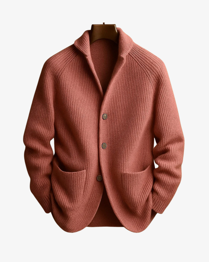 Elliot | Op maat gemaakte gebreide cardigan met knopen aan de voorkant