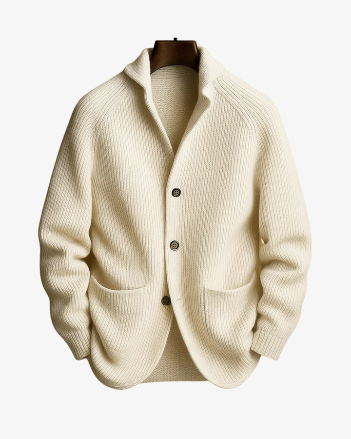 Elliot | Op maat gemaakte gebreide cardigan met knopen aan de voorkant