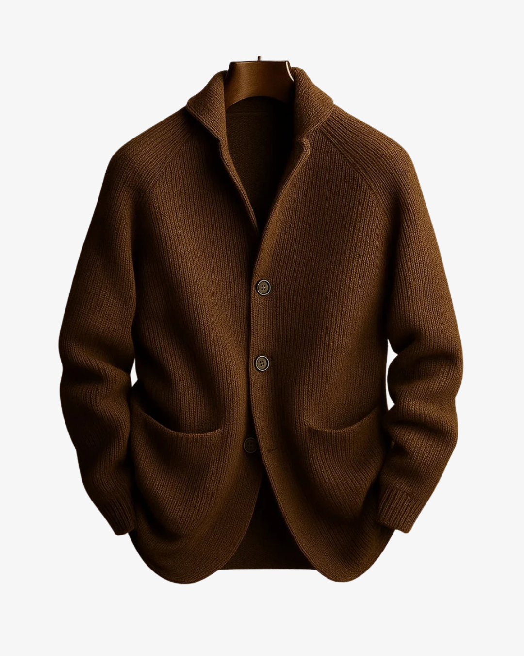 Elliot | Op maat gemaakte gebreide cardigan met knopen aan de voorkant