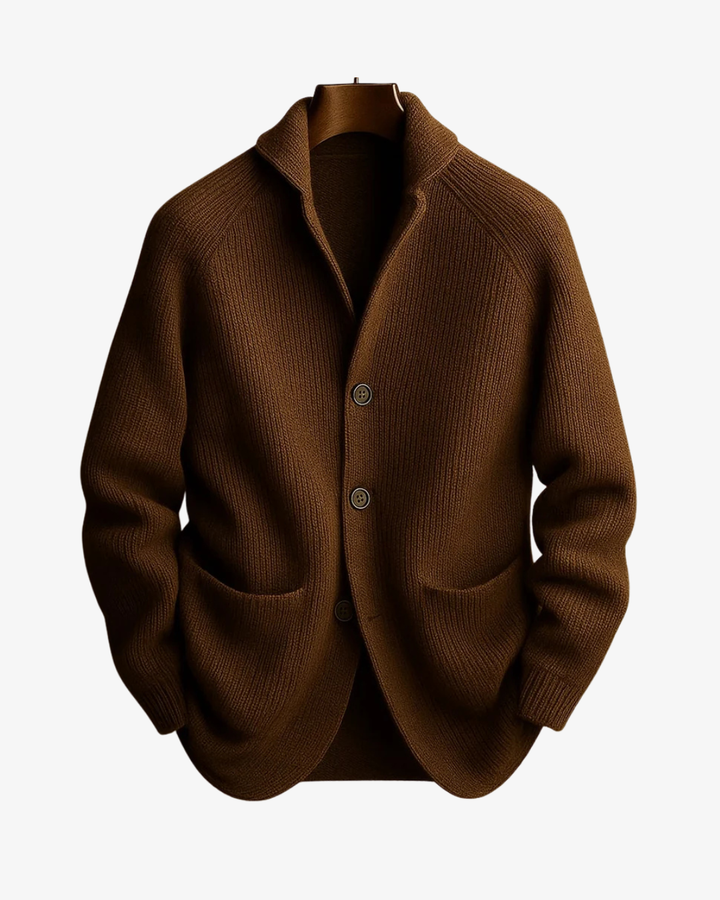 Elliot | Op maat gemaakte gebreide cardigan met knopen aan de voorkant
