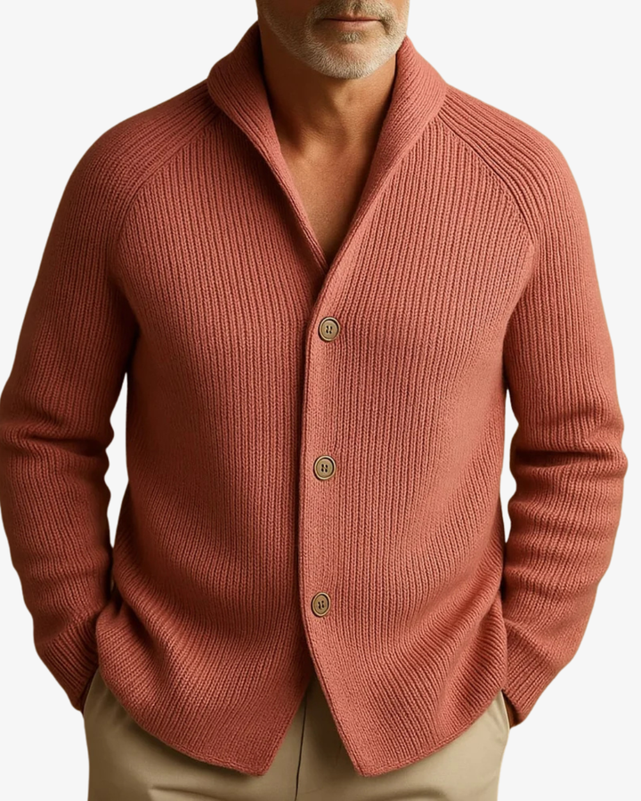Elliot | Op maat gemaakte gebreide cardigan met knopen aan de voorkant