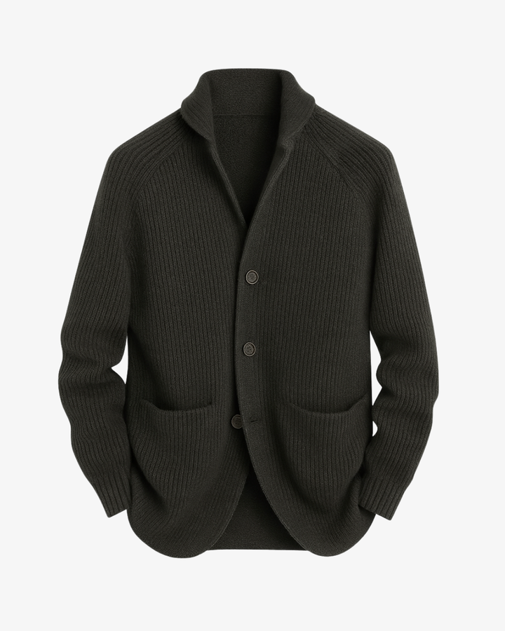 Elliot | Op maat gemaakte gebreide cardigan met knopen aan de voorkant