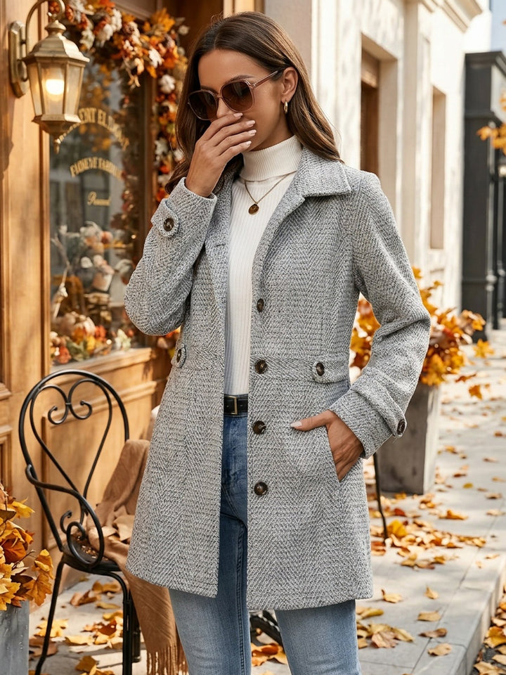 Adriana | Taille-Definiërende Haringbone Jas