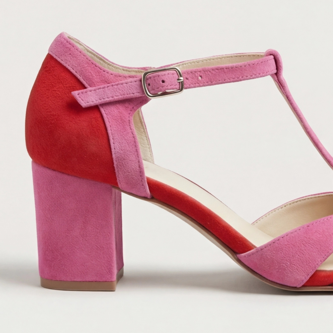 Joanna | Moderne Gesloten Teen T-Strap Hakken