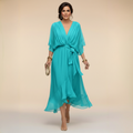 Abigail | Stijlvolle Chiffon V-Hals Jurk