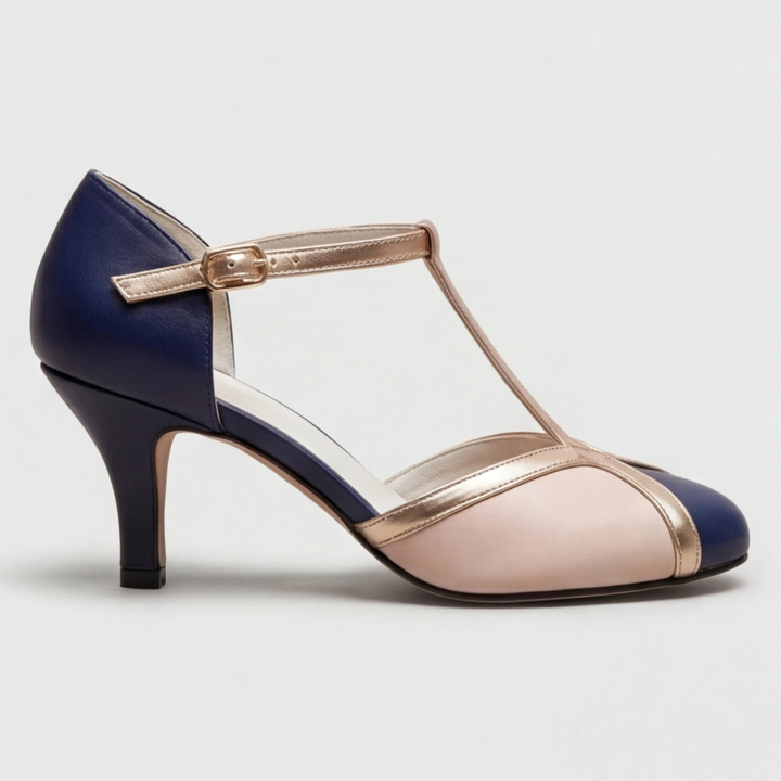 Veronica | Klassieke T-Strap Gesloten Neus Hakken