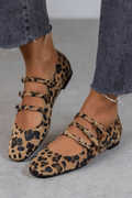 Aubrey | Premium Leopard Drievoudige Gesp Loafers