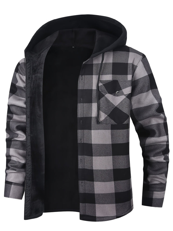 Desmond | Geruite Hooded Shirt Jacket