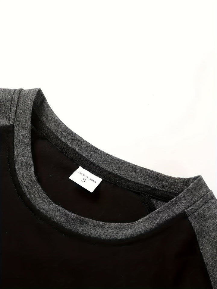 Trevor | Twee-Tone Raglan Lange Mouwen Top