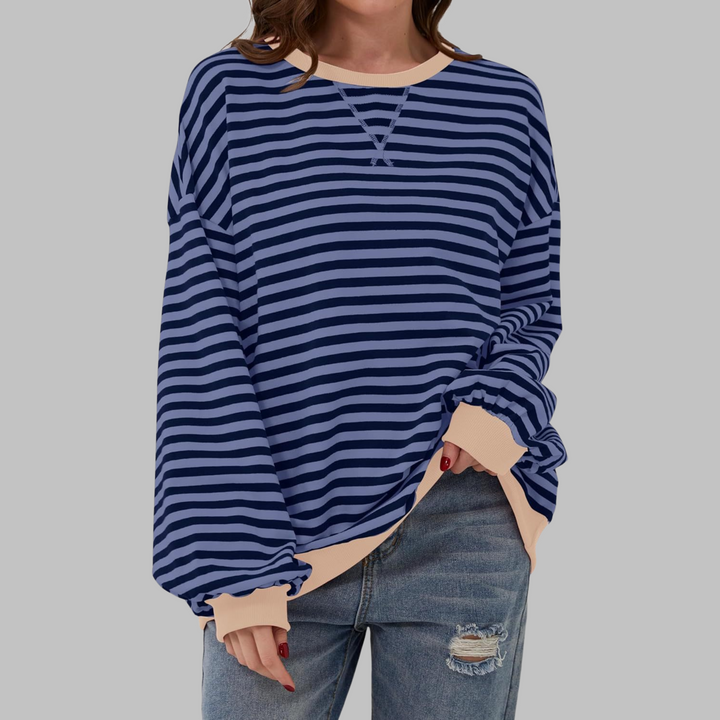 Margaret | Casual Lange Mouwen Gestreepte Sweatshirt