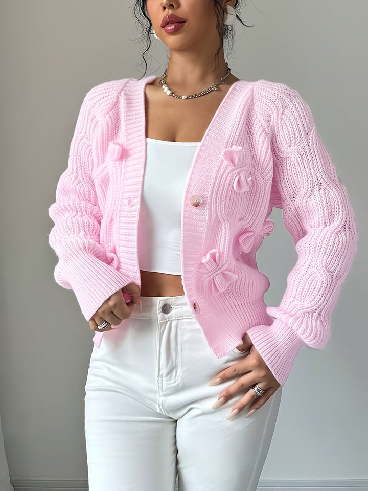 Juniper | Zachte Boogdetail Lange Mouwen Cardigan